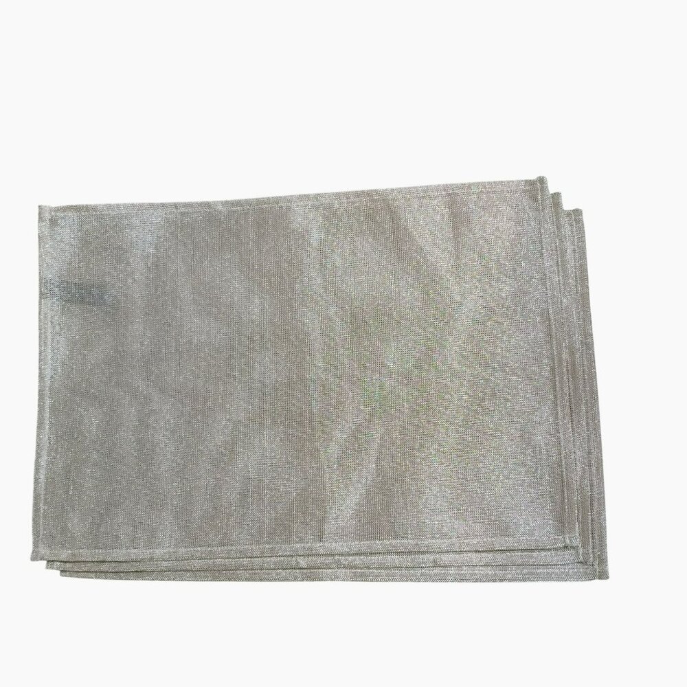Christian Lacroix Gold Mesh Placemats, Set of 3, 13x19, Metallic Table Linens